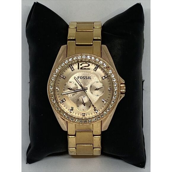 Fossil Riley ES2811 Women's Rose Stainless Steel Analog Dial Quartz Watch FR91 - Picture 3 of 12